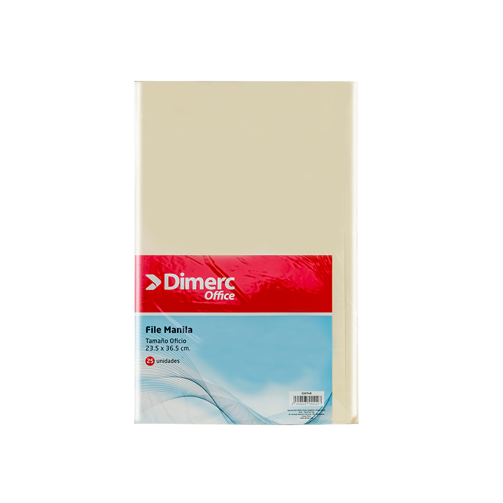 Folder manila oficio x 25 unidades Dimerc - Dimerc.pe