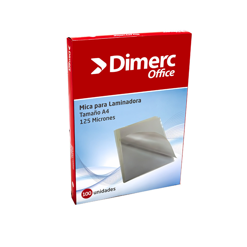 Mica para laminadora A4 125 micras x 100 unidades Dimerc - Dimerc.pe