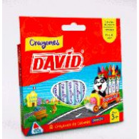 CRAYONES DELGADOS X 12 UNI DAVID