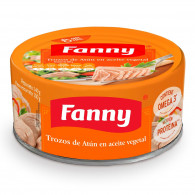 Trozos de atún en aceite vegetal 140 gr Fanny