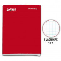 Cuaderno engrapado cuadrimax 1x1  A4 x 80 hojas rojo Chikitines