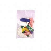 Globo latex #7 bolsa x 12 unidades colores surtidos