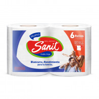 PAPEL HIGIENICO 2H 100MX6ROLLOS SANIT