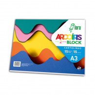 BLOCK CARTULINA A3 ARCO IRIS 15H LORO