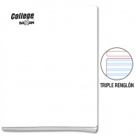 Cuaderno engrapado triple renglón blanco con sombra A4x80 hojas  Bakan