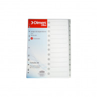 Separador A4 numérico 12 divisiones gris pp Dimerc