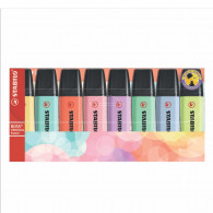 Estuche con 8 colores pastel resaltador Boss Stabilo