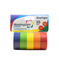Cinta masking tape 5 colores 3/4 x 15 yd Shurtape