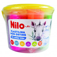 Plastilina jumbo non drying x 6 unidades 4 cortadores + balde Nilo Arti Creativo