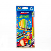 Colores largos triangulares  x 14 unidades  16 colores + tajador Artesco