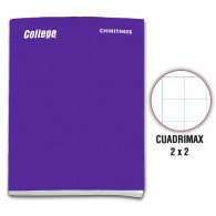 Cuaderno engrapado cuadrimax 2x2 A4 x 80 hojas morado Chikitines College