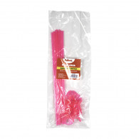 Paliglobos de plástico rosado x 12 unidades