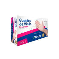 GUANTES VINILO S/POLVO TRANSPX100UND T/S ALKHOFAR