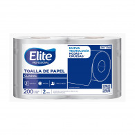 Papel toalla natural gofrado1 hoja 200m x 2 rollos CLASSIC ELITE