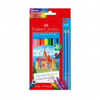 Colores largos triangulares 12und (4mm)  2 lápices Faber Castell
