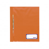 Folder tapa transparente oficio con fastener naranja Artesco