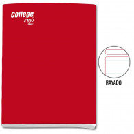 Cuaderno engrapado rayado A4 x 100 hojas rojo College