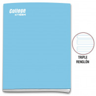 Cuaderno triple renglón A4 x 80 hojas celeste Xteen