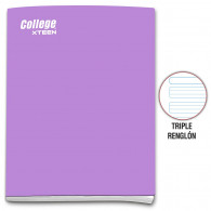 Cuaderno triple renglón A4 x 80 hojas lila Xteen