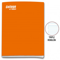 Cuaderno triple renglón A4 x 80 hojas naranja Xteen