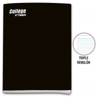 Cuaderno triple renglon A4 x 80 hojas negro Xteen