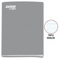 Cuaderno triple renglón A4 x 80 hojas plomo Xteen
