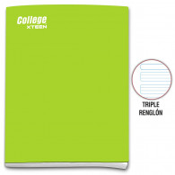 Cuaderno triple renglón A4 x 80 hojas verde limón Xteen