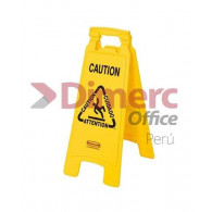SEÑAL DE SEGURIDAD CUIDADO AMARILLO RUBBERMAID