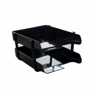 BANDEJA 2 PISOS PLASTICO NEGRO DIMERC