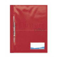 FOLDER TAPA TRANSP OF CON FASTENER ROJO ARTESCO