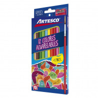 COLORES TRIANG ACUAR X12UND PINCEL+TAJADOR ARTESCO