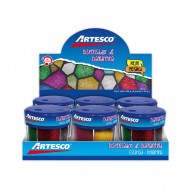 DISP DIAMANTINA METAL/NEON X6 60GR SURTIDO ARTESCO