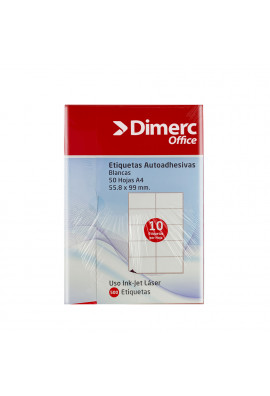 ETIQ INKJET A4 002(55.8X99MM) 50H 500UN CJA DIMERC