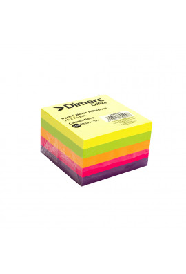 NOTAS ADH. 3 X 3 CUBO 500H 5COL NEON SURT DIMERC