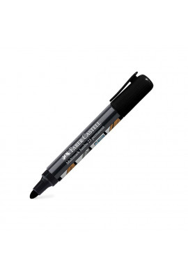 Plumón permanente punta redonda negro 23 Faber Castell