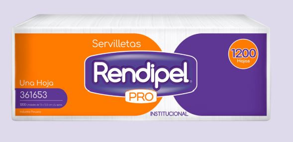 SERVILLETA HOJA SIMPLE BL X 1200UN RENDIPEL