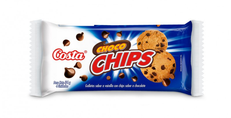 Galleta Chips chocolate 34gr x 6und Costa