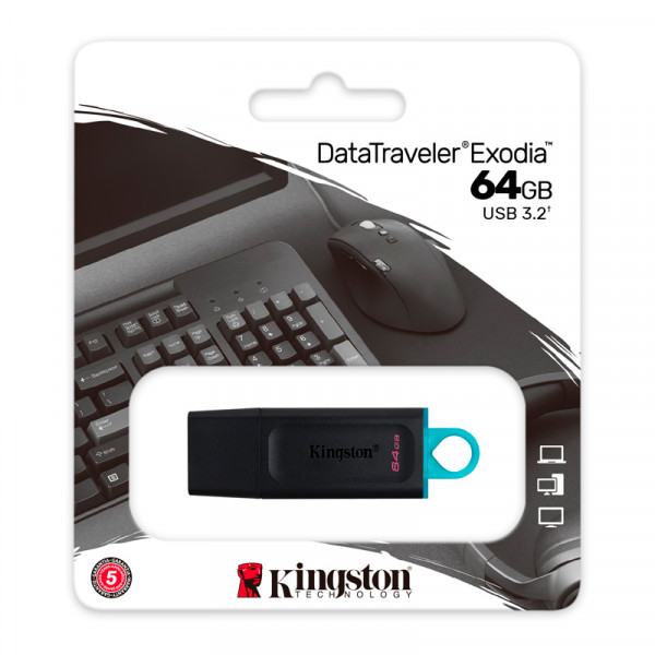 MEMORIA USB 64GB 3.2 DT EXODIA KINGSTON