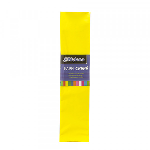 Papel crepe color amarillo 50x180 cm  x 10 unidades