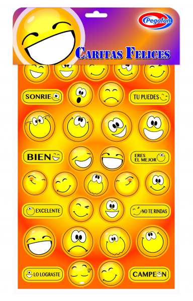 Etiqueta caritas y frases motivadoras Pegafan