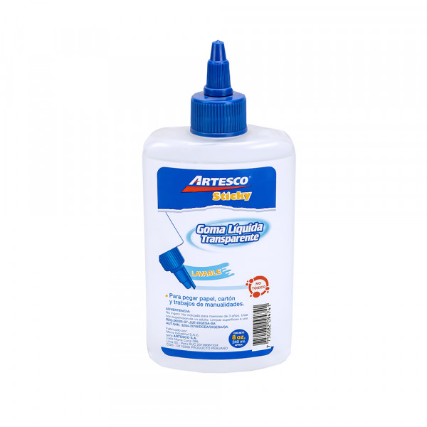 Goma liquida transparente con dosificador x 240 ml Artesco