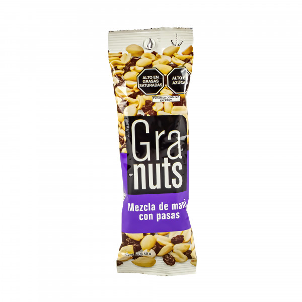 Maní con pasas 50gr Granuts