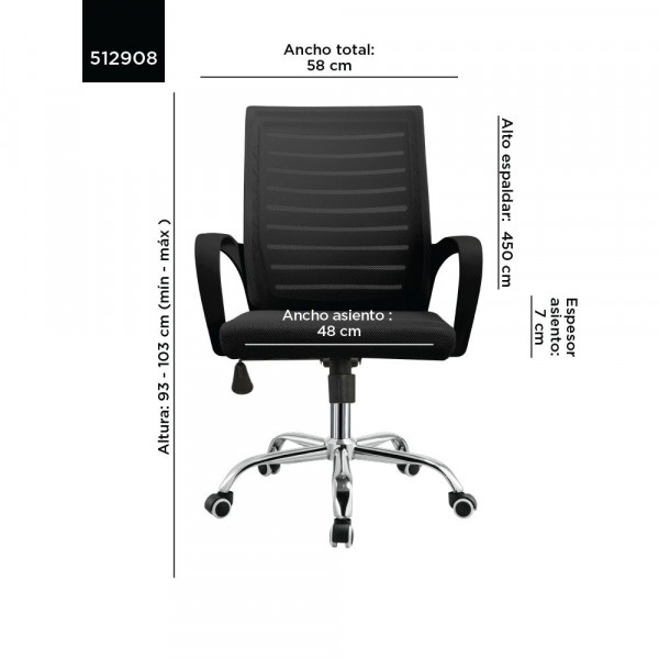 Silla ejecutiva RTA-UT5HDA7PT negro Venso sin armado