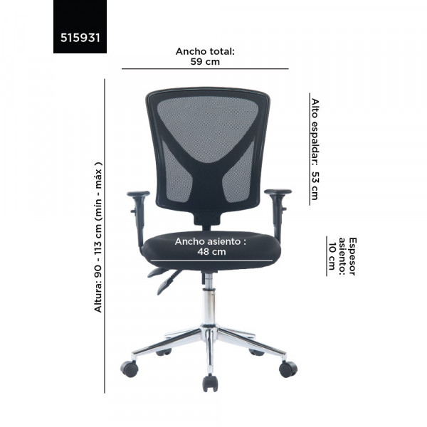 Silla ejecutiva RTA-6020 negro Venso sin armado