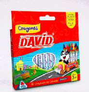 CRAYONES DELGADOS X 12 UNI DAVID