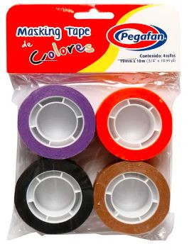 CINTA MASKINGTAPE 4COL NEW 3/4X10.94YRD PEGAFAN