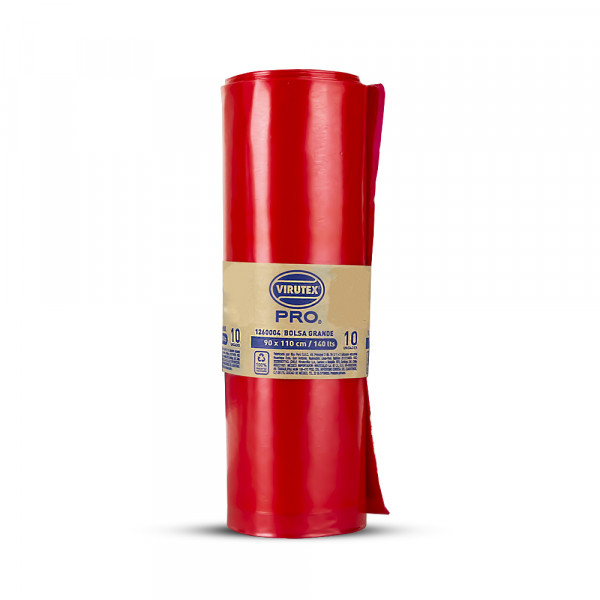 BOLSA BASUR ROLLO ROJA 140L 95X110CMX10U