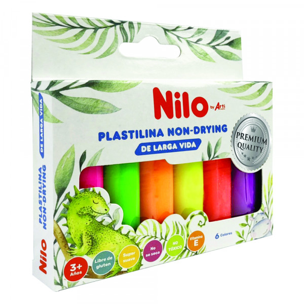 Plastilina jumbo neon non drying cajas x 6 unidades Nilo Arti Creativo