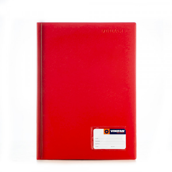 Folder doble tapa oficio con gusano color rojo Vinifan