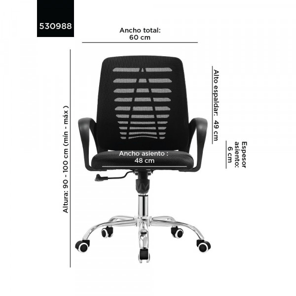 Silla ejecutiva RTA-UT5B008PT negro Venso sin armado